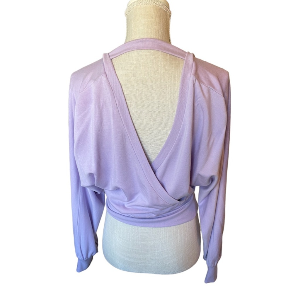 EXPRESS Solid Wrap Front Sweatshirt - Picture 3 of 9